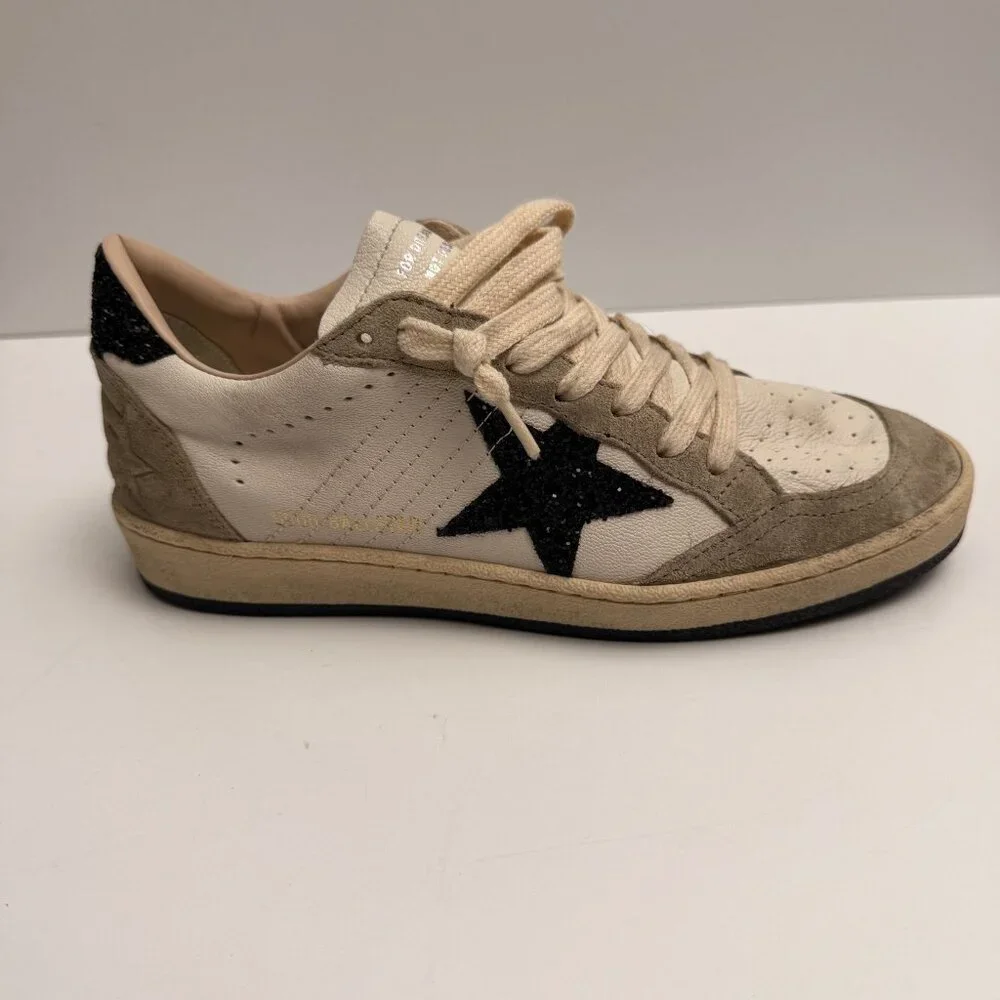 GOLDEN GOOSE BALL STAR SUEDE GLITTER STAR SNEAKERS - Picture 6 of 10